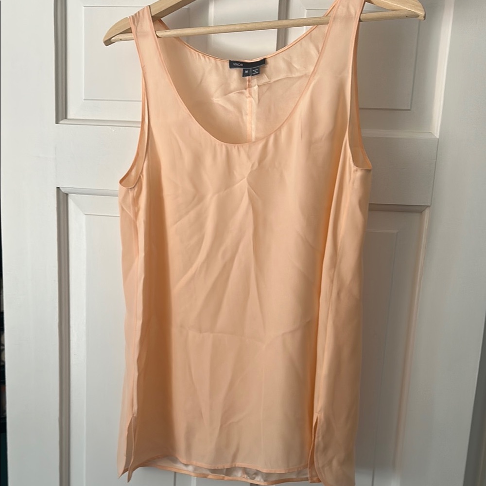 Peach Vince 100% Silk Sleeveless Top